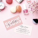 Elegant Modern Simple Typography Eyebrow Artist Business Card<br><div class="desc">This modern and simple business card is perfect for any professional. It features a contemporary and elegant black and blush pink and cursive fonts on top of a minimalist berry pink background; the perfect design to attract potential customers. It's a great choice for brow artists. ***IMPORTANT DESIGN NOTE: For any...</div>