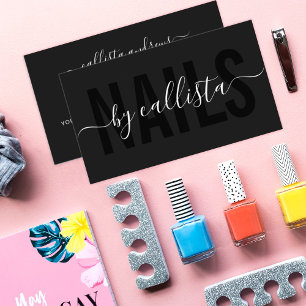 Elegant Modern Simple Typography Nail Artist Business Card