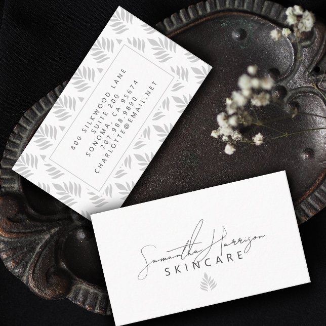 Elegant Modern Simple Typography Skincare Beauty Business Card (Creator Uploaded)