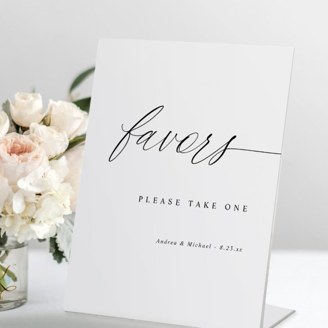 Elegant Modern Simple Wedding Favours Table Sign (Creator Uploaded)