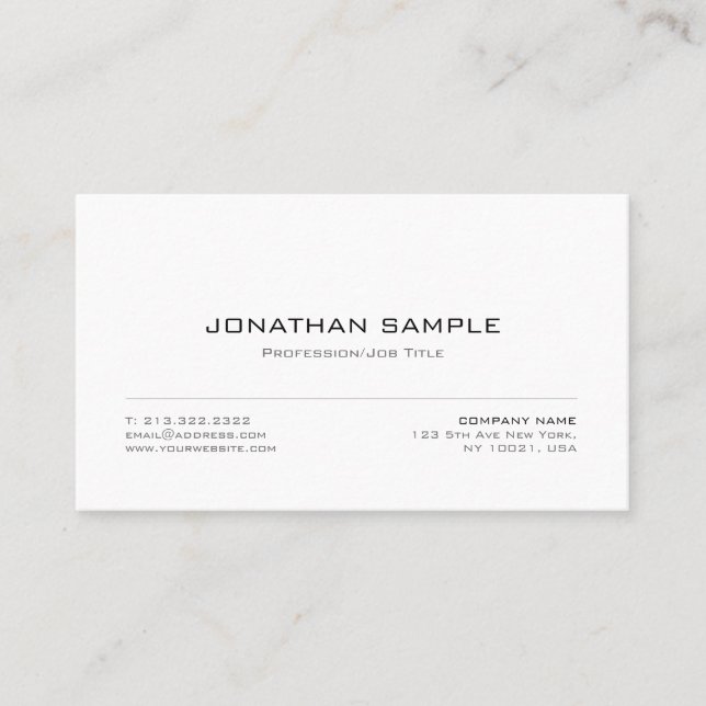 Elegant Modern Sleek Graphic Design Trendy Plain Business Card (Front)