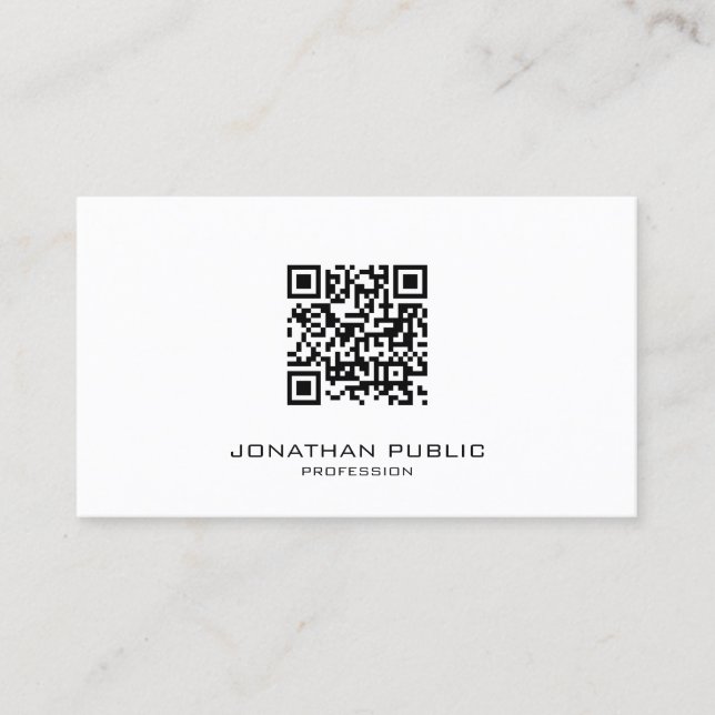 Elegant Modern Sleek Template Professional QR Code Business Card (Front)