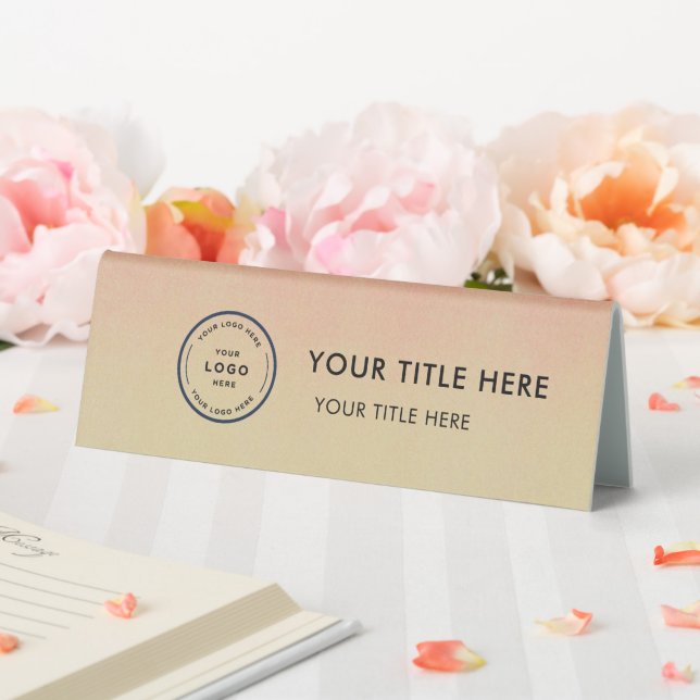 Elegant Modern Small Business  Logo Table Tent  (In SItu (Wedding))