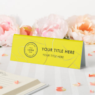 Elegant Modern Small Business  Logo Table Tent 