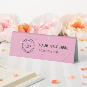 Elegant Modern Small Business Logo Table Tent