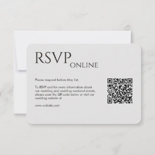 Elegant Modern Smoke Black Wedding RSVP Card