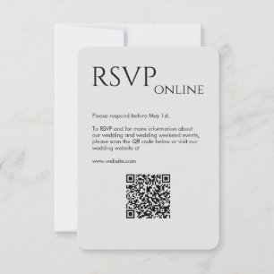 Elegant Modern Smoke Black Wedding RSVP Card