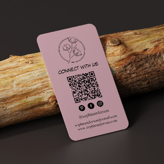 Elegant Modern Social Media QR Code Business Card
