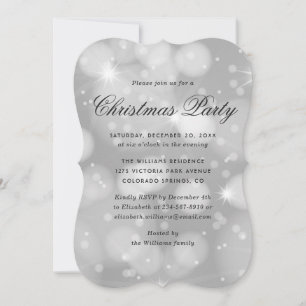 Elegant Modern Sparkly Christmas Party Invitation