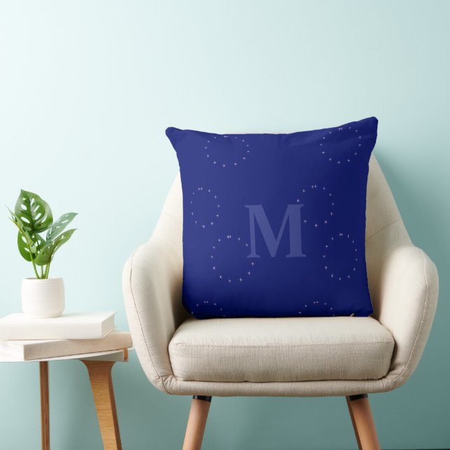 elegant modern stylish blue Starry Night  Cushion (Chair)