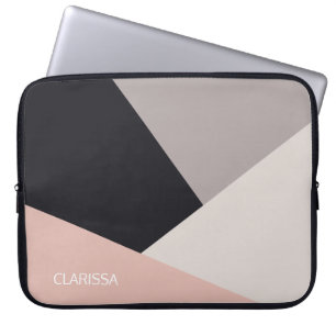 Elegant modern stylish geometric colour block laptop sleeve