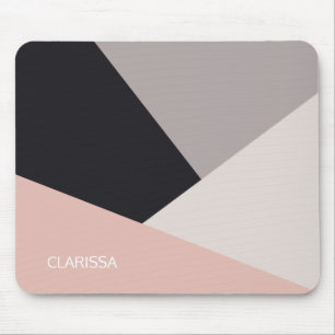 Elegant modern stylish geometric colour block mouse pad