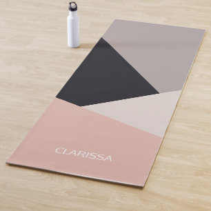 Elegant modern stylish geometric colour block yoga mat