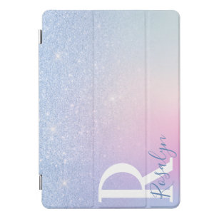 Elegant modern stylish ombre blue glitter rainbow iPad pro cover