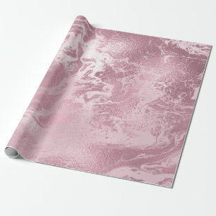 Elegant modern stylish pink rose gold marble wrapping paper