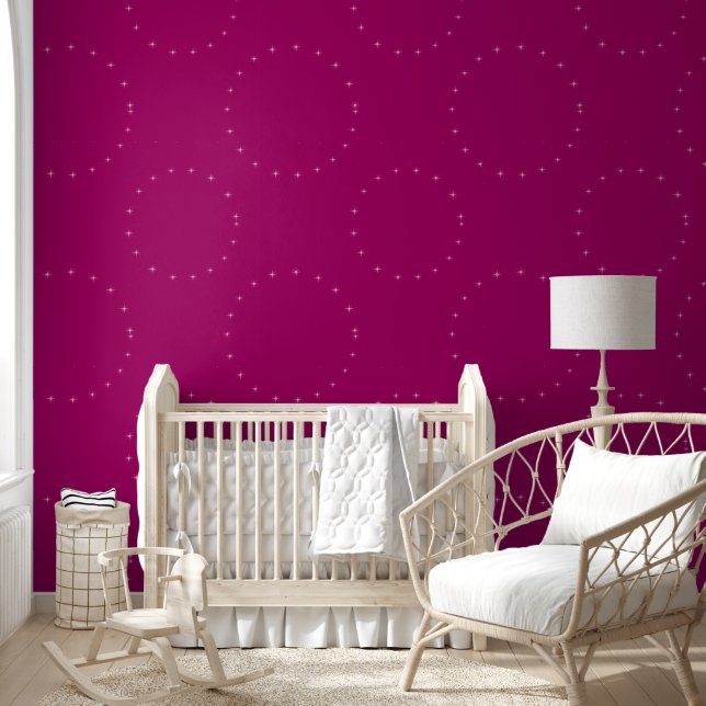 elegant modern stylish Pink Starry Night  Wallpaper (Kids)