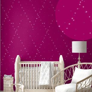 elegant modern stylish Pink Starry Night Wallpaper