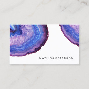 Elegant modern stylish purple agate geode stone business card