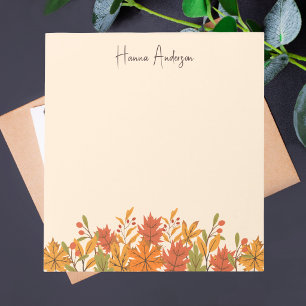 Elegant Modern Stylish Trendy Cute Fall Leaves Notepad