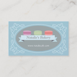 Elegant, Modern, Sweet Macaron, Bakery, Confection Business Card