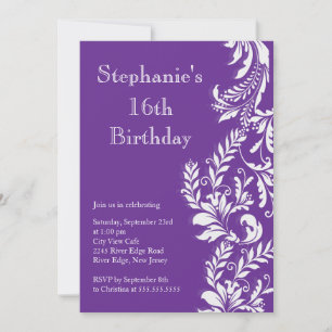 Elegant Modern Sweet Sixteen Birthday Party Invitation