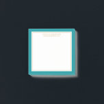 Elegant & Modern Teal/White/Gold Personalised Post-it Notes<br><div class="desc">Elegant and modern teal,  white and gold post it notes. Personalise with your name and text of your choice.</div>