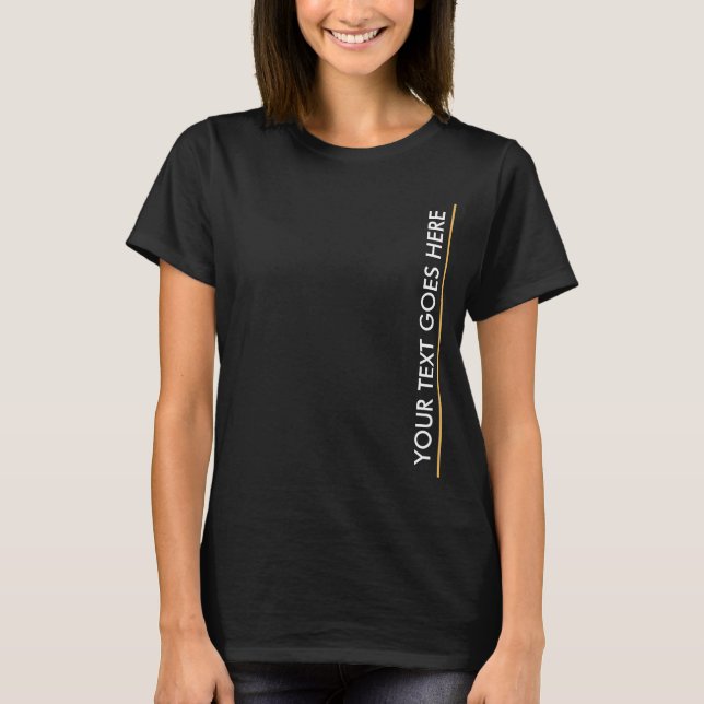 Elegant Modern Template Add Your Text Womens Black T-Shirt (Front)