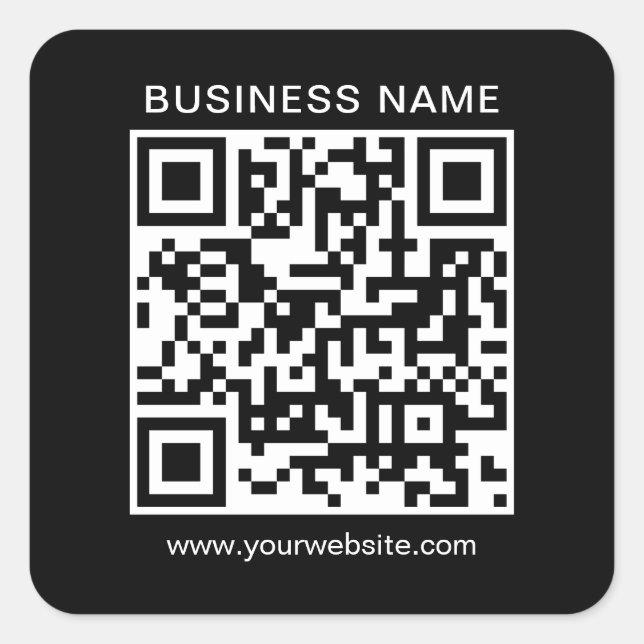 Elegant Modern Template Custom Business QR Code Square Sticker (Front)