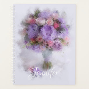 Elegant Modern Template Flowers Oil Painting Planner