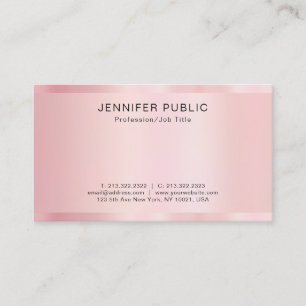 Elegant Modern Template Rose Gold Professional Business Card
