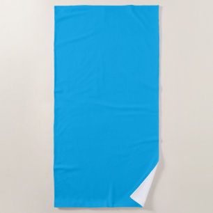 Elegant Modern Template Solid Colour Azure Blue Beach Towel