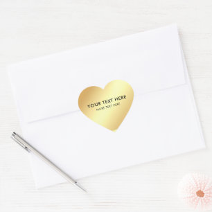 Elegant Modern Template Trendy Black And Gold Heart Sticker
