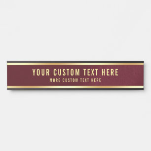 Elegant Modern Template Your Custom Text Here Door Sign