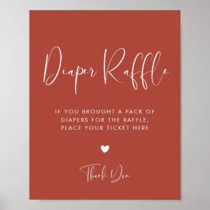 Elegant & Modern Terracotta Diaper Raffle sign