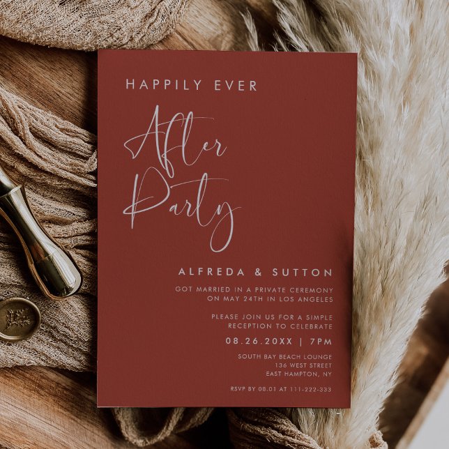 Elegant Modern Terracotta Happily ever after party Invitation (Creator Uploaded)