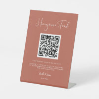 Elegant & modern terracotta Honeymoon fund QR code