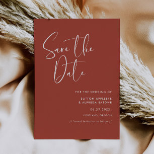 Elegant & modern terracotta Save the Date
