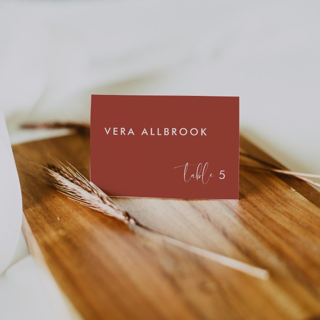 Elegant Modern Terracotta wedding guest place card (Creator Uploaded)
