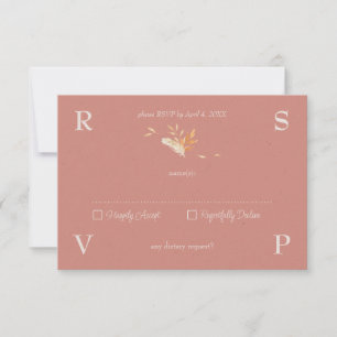 Elegant & Modern Terracotta Wedding RSVP Card