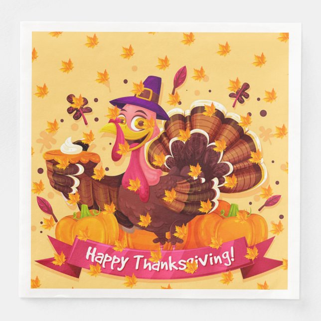 Elegant Modern Thanksgiving Popular Napkin (Front)
