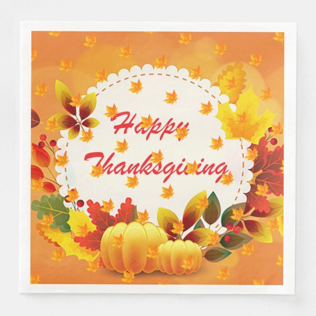 Elegant Modern Thanksgiving Popular Napkin (Front)
