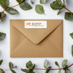 Elegant modern traditional red bow Christmas Return Address Label<br><div class="desc">Elegant modern traditional red bow multi script and serif typography Merry Christmas Holiday return address label.</div>