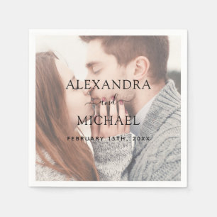 Elegant Modern Transparent Photo Wedding Reception Napkin