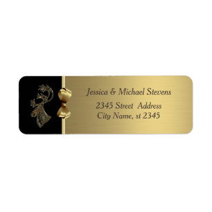 Elegant modern trendy gold holiday reindeer return address label