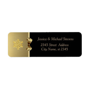 Elegant modern trendy gold holiday snowflake return address label