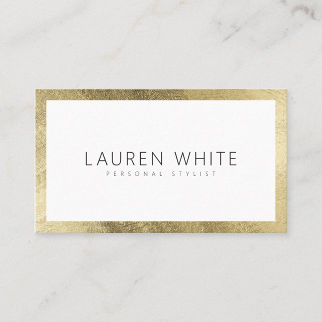 Elegant modern trendy gold minimalist professional business card (Front)