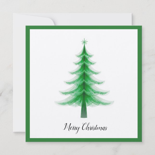 Elegant Modern Trendy Minimalist Christmas Tree  Holiday Card (Front)