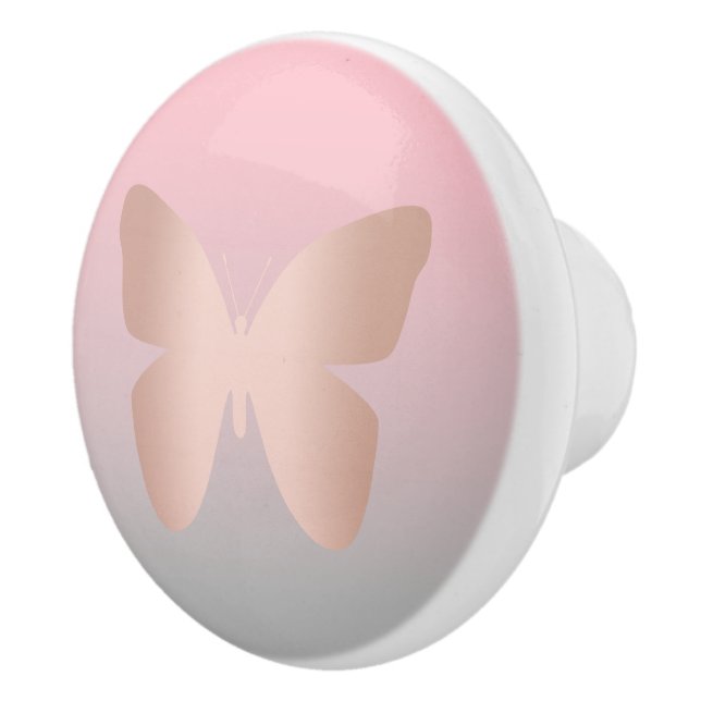 Elegant modern trendy rose gold butterfly ceramic knob (Right)