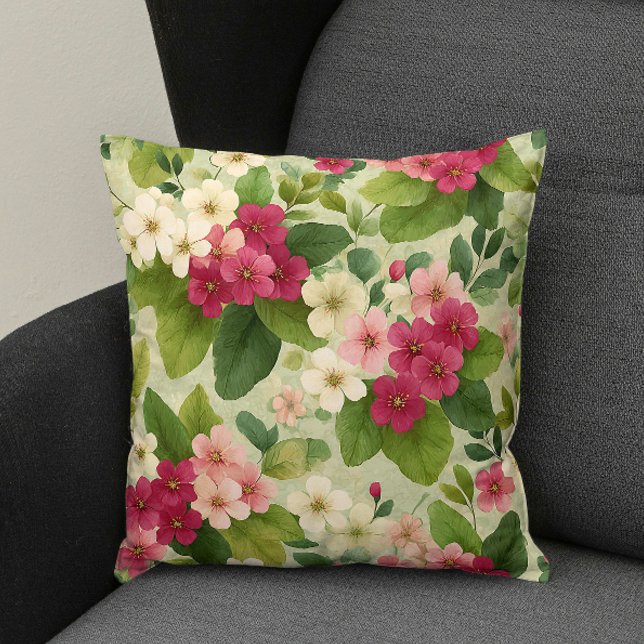 Elegant Modern Trendy Stylish Pink White Floral Cushion (Creator Uploaded)
