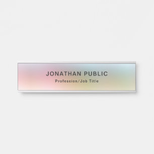 Elegant Modern Trendy Yellow Green Red Blue Purple Door Sign